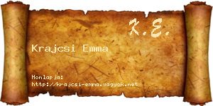 Krajcsi Emma névjegykártya